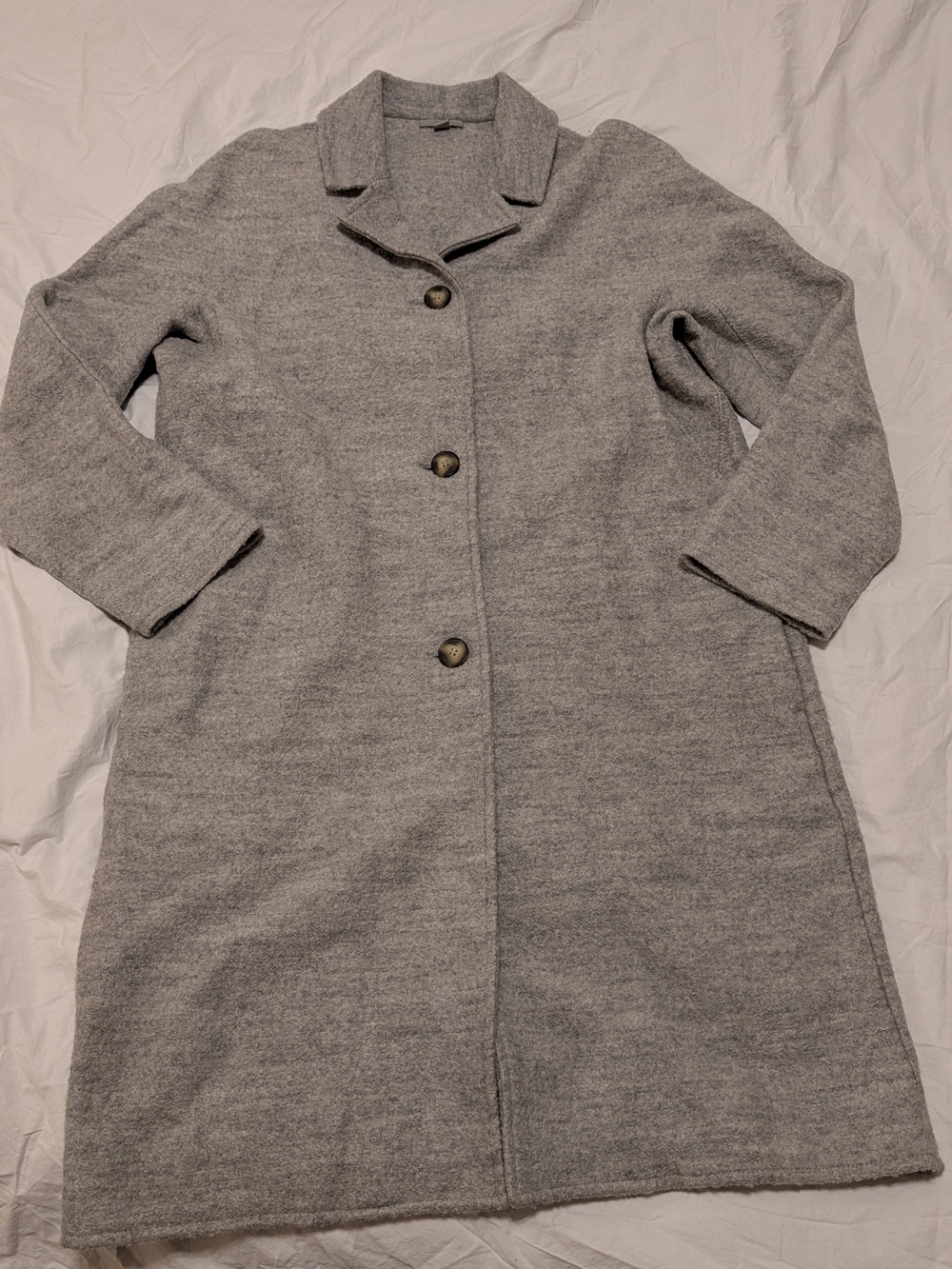 COS Gray Single-Breasted Wool-Blend Trench Coat